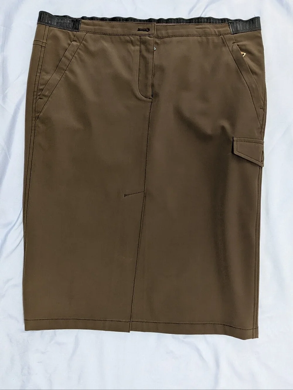 Vintage Y2k Prada Sport Linea Rossa Brown Nylon Cargo Skirt Italy IT 44 US 8 M